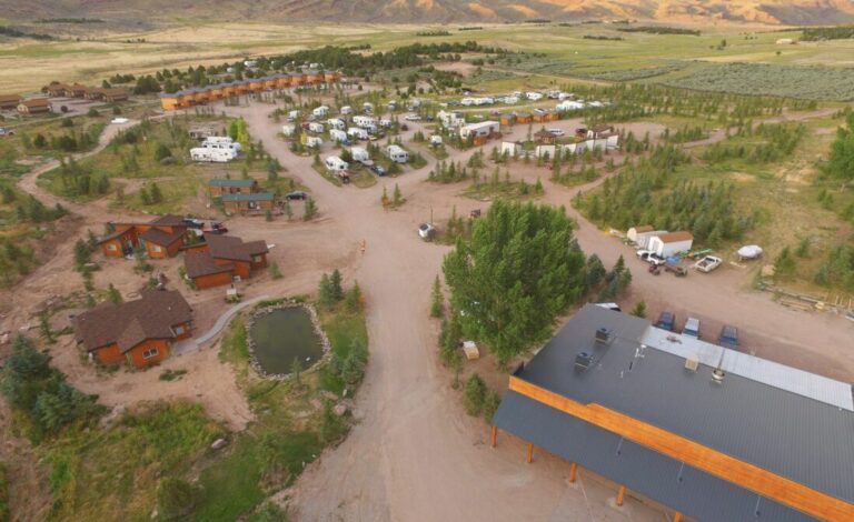 camping grounds with cabins and houses